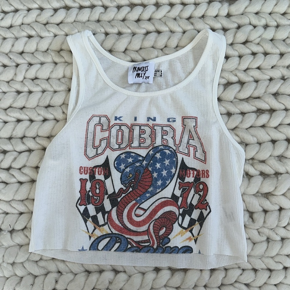 Princess Polly KING COBRA TANK WHITE Never Worn US 2